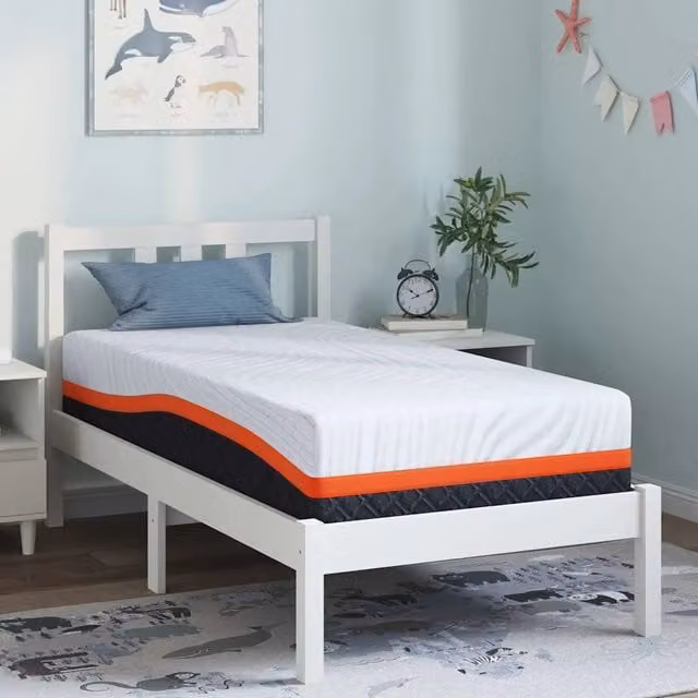 Materasso-Materasso per letto Bianco e Grigio 80 x 160 cm Tessuto Jacquard 698327