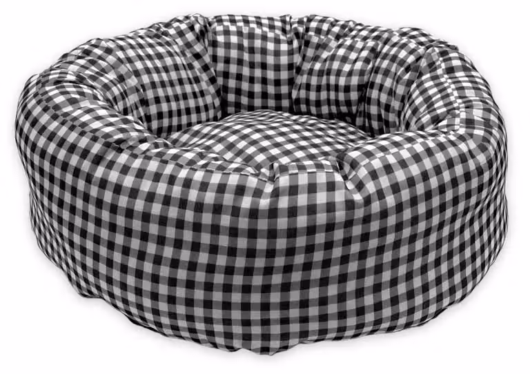 Cuccia per cani, morbida - Cuccia per animali domestici - Forma rotonda - Fondo antiscivolo - Bordo rialzato - Diametro 35 cm - Cesto per animali