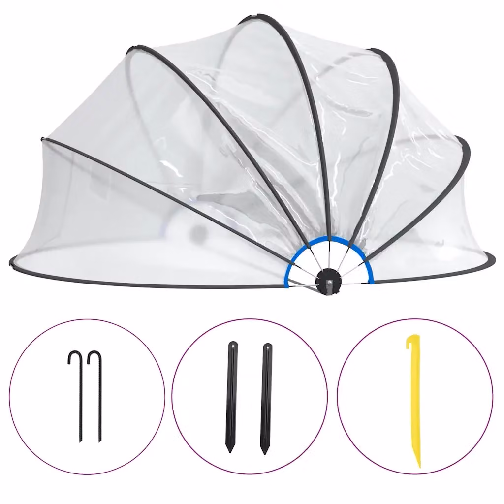 Cupola per piscina rotonda vidaXL in PVC trasparente, L: 406 cm, H: 203 cm – 2