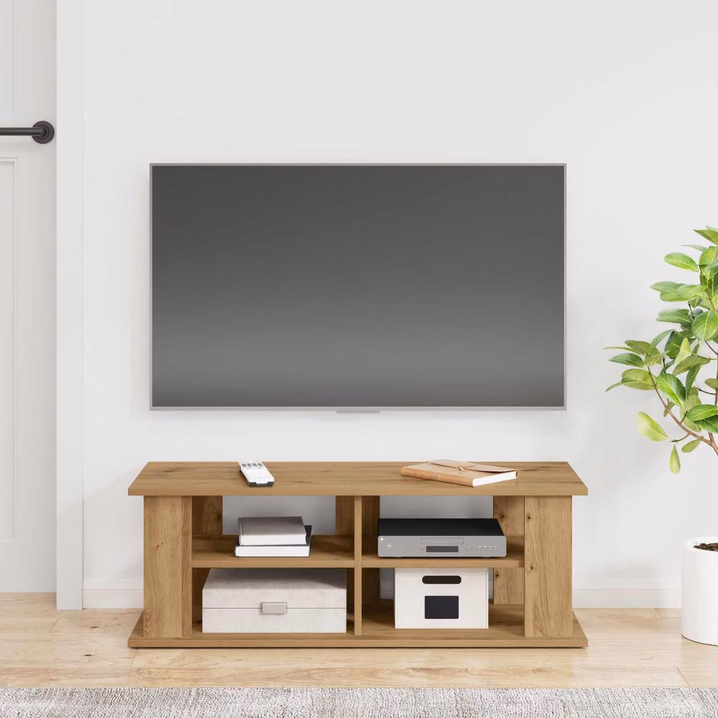 vidaXL Supporto TV moderno in legno color rovere, L 96 x P 35 x H 33,5 cm