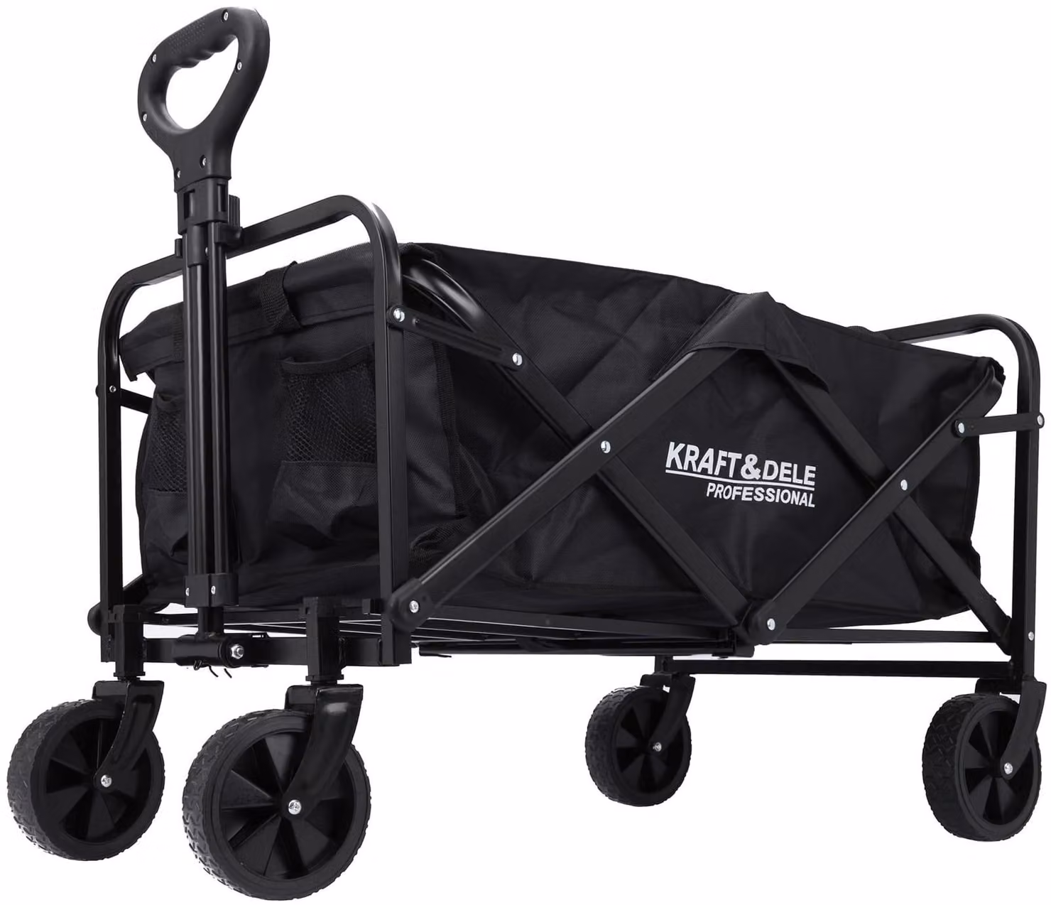 KRAFT&DELE | Carrello a mano, carrello pieghevole, 90 L, 91x59x52 cm, carrello da giardino, con maniglia, carrello da trasporto, carrello da giardino, carrello pieghevole, carrello da spiaggia