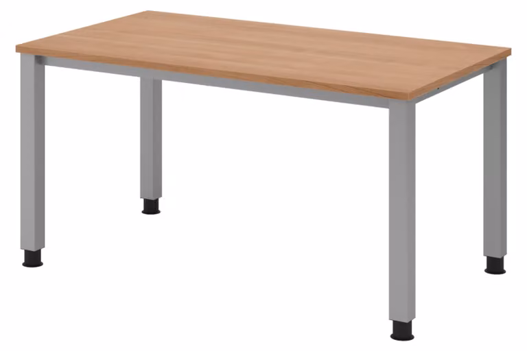 Scrivania bümö Serie Q - Struttura: argento, finitura: noce, dimensioni: 140 x 80 cm