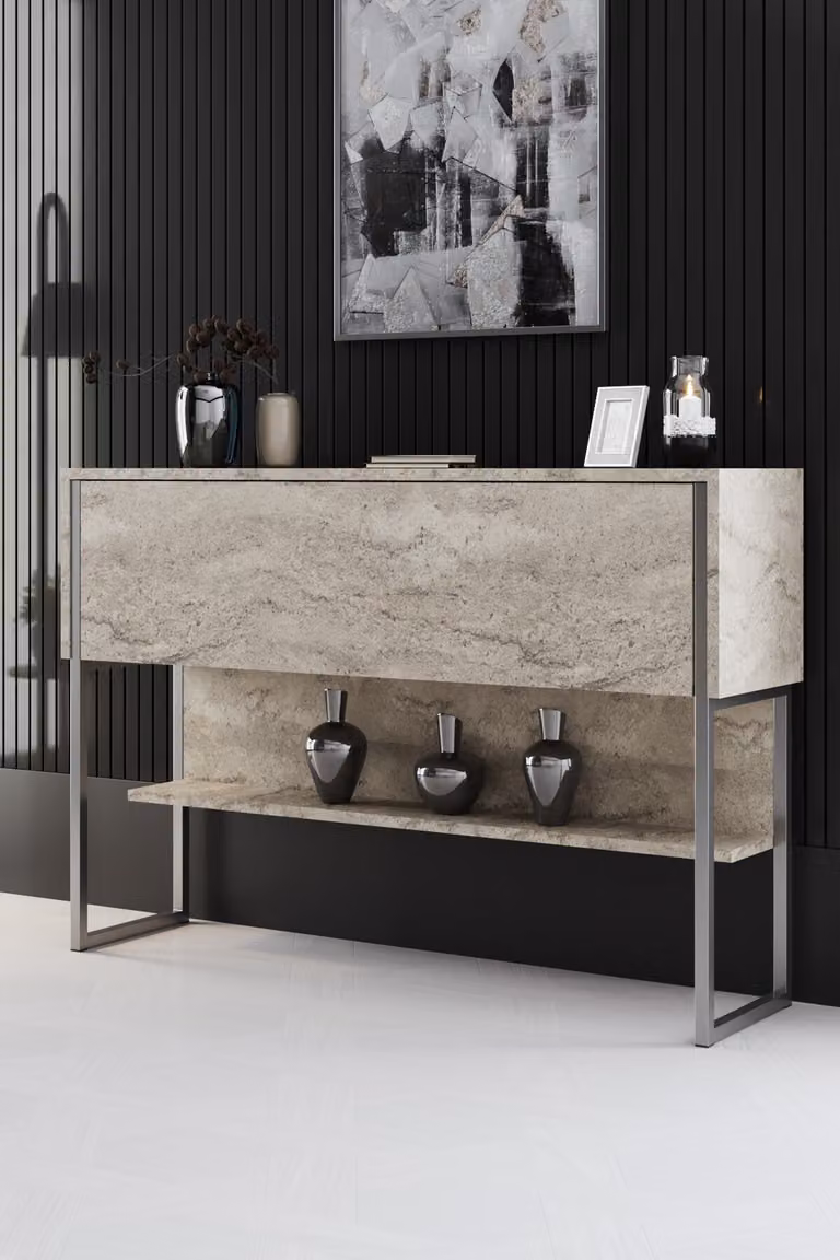 Skye Decor, Luxe - Travertino, Argento, Kommoden, Travertin, 120 x 80 x 30 cm