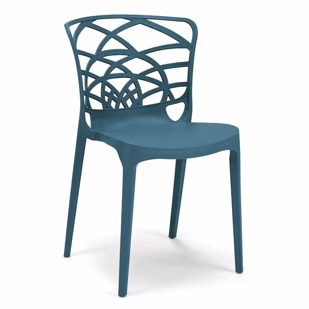 Set di 2 sedie impilabili ARMONIA Redokasa in polipropilene resistente ai raggi UV, design moderno per cucina, sala da pranzo o giardino, colore blu matt – 2