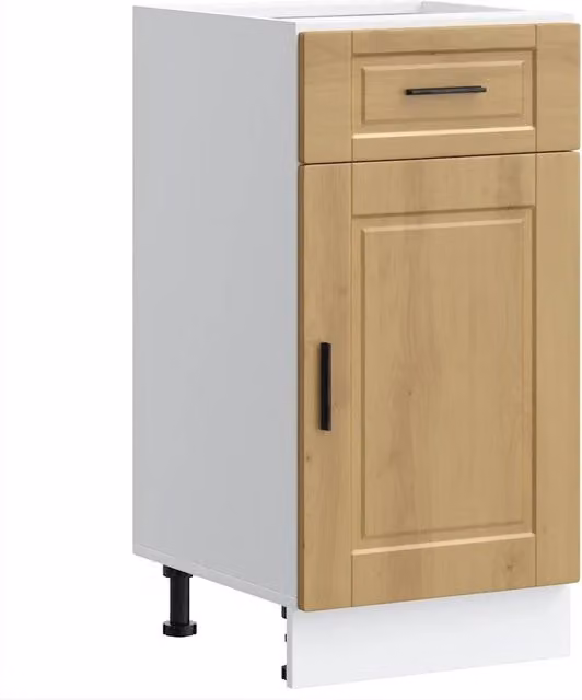 Base da cucina Porto in legno multistrato marrone con ante a battente e cassetti, L: 46 cm, P: 40 cm, H: 81,5 cm