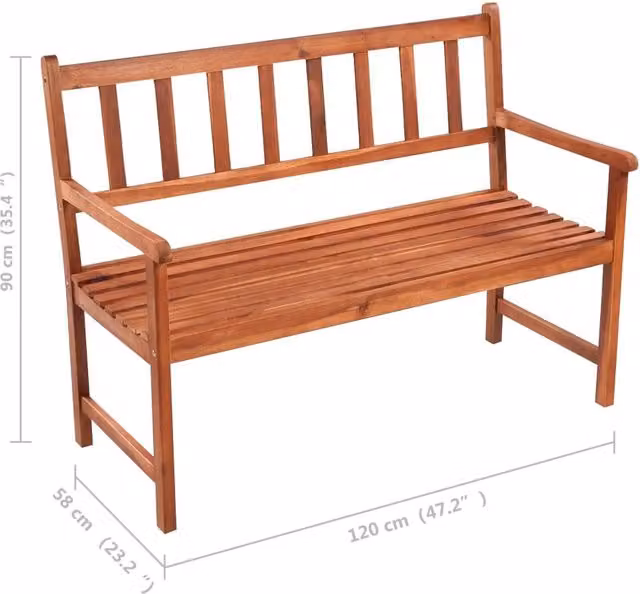 Panchina da giardino mobile da patio per esterni terrazzo con cuscino 120 cm legno massello di acacia 02_0011373