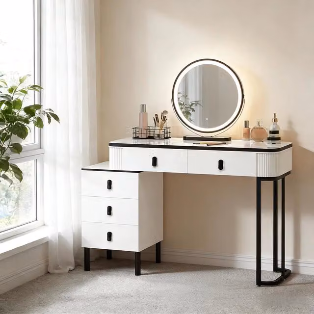 Tavolo da toeletta chic multifunzione con cassetto; utilizzabile come scrivania; solo tavolo