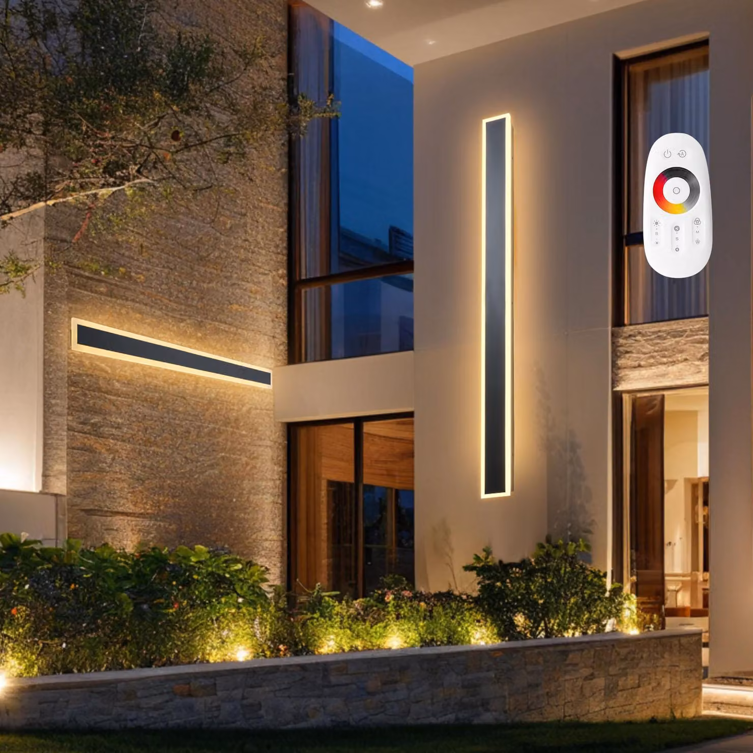 VEVOR luci da parete Villa, confezione da 2, strisce lunghe 150 cm, luci da parete moderne per esterni, 2700 K-6000 K, IP65 impermeabile, antiruggine, dimmerabile, luce da parete, per casa, veranda, giardino, terrazza, garage