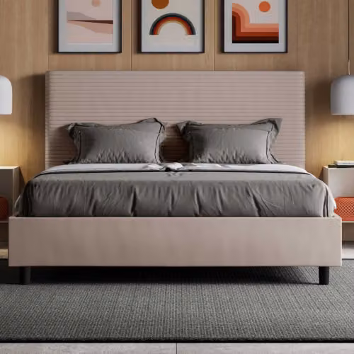 Letto Focus matrimoniale con contenitore rivestito in similpelle Itamoby