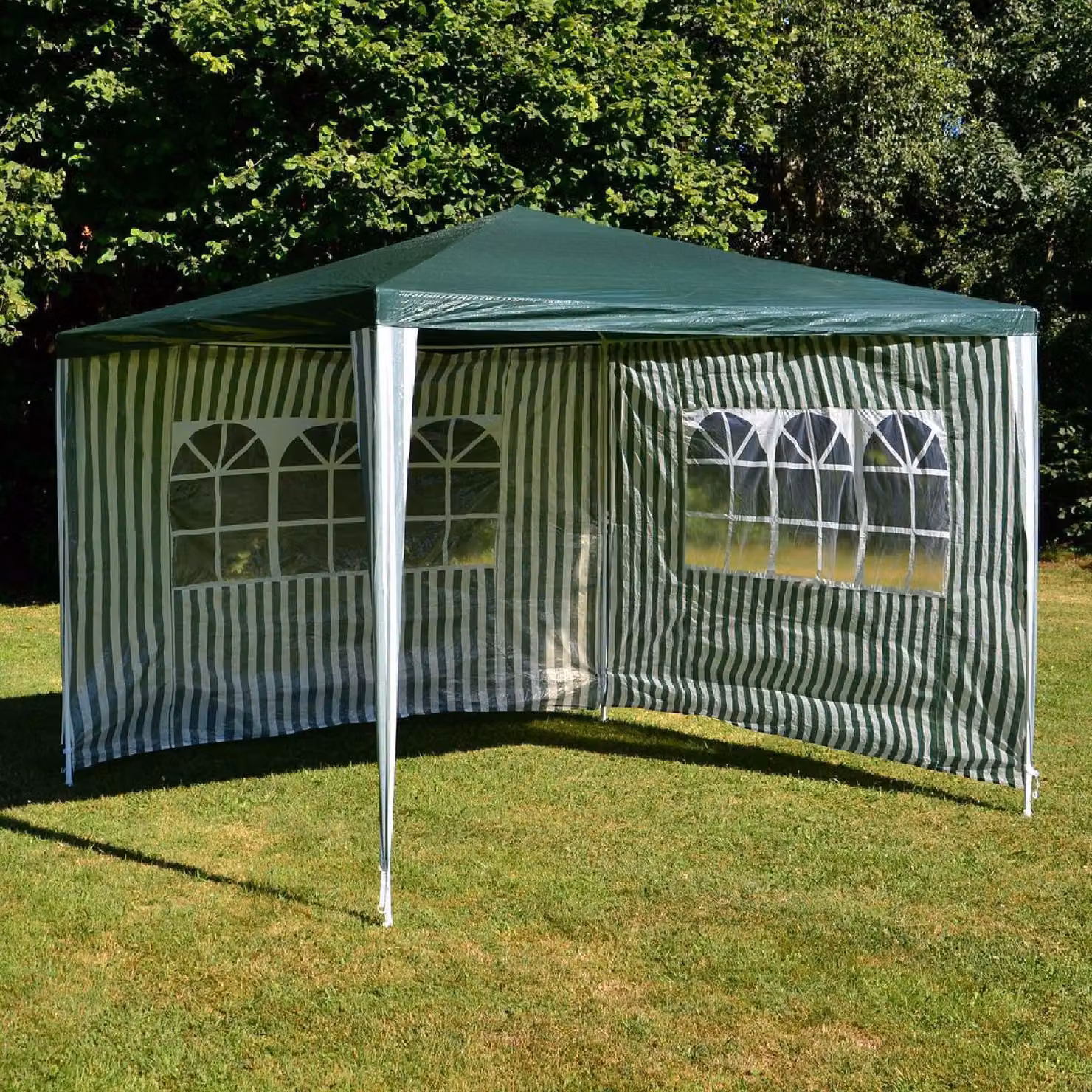 Gazebo VCM | dimensioni circa 3x3 m | idrorepellente 110g / m² telone PE | tenda per feste | tenda da giardino | verde