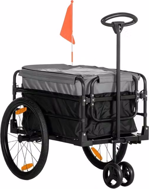 Carrello Bollerwagen ¨C Minimal ¨C 130x64x103 cm Nero Grigio Acciaio
