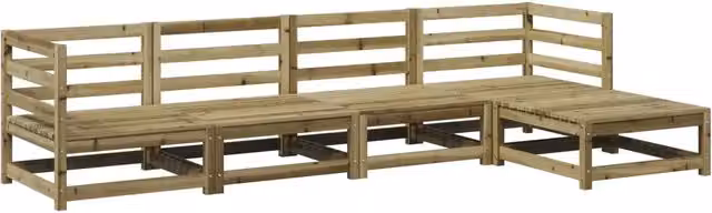 Set Divani da Giardino 5 pz | Set Salotto da Giardino in Legno Impregnato di Pino