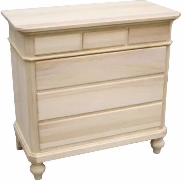 Cassettiera classica con 6 cassetti in legno grezzo Mobili 2G L: 90 cm, P: 45 cm, H: 88 cm – 2