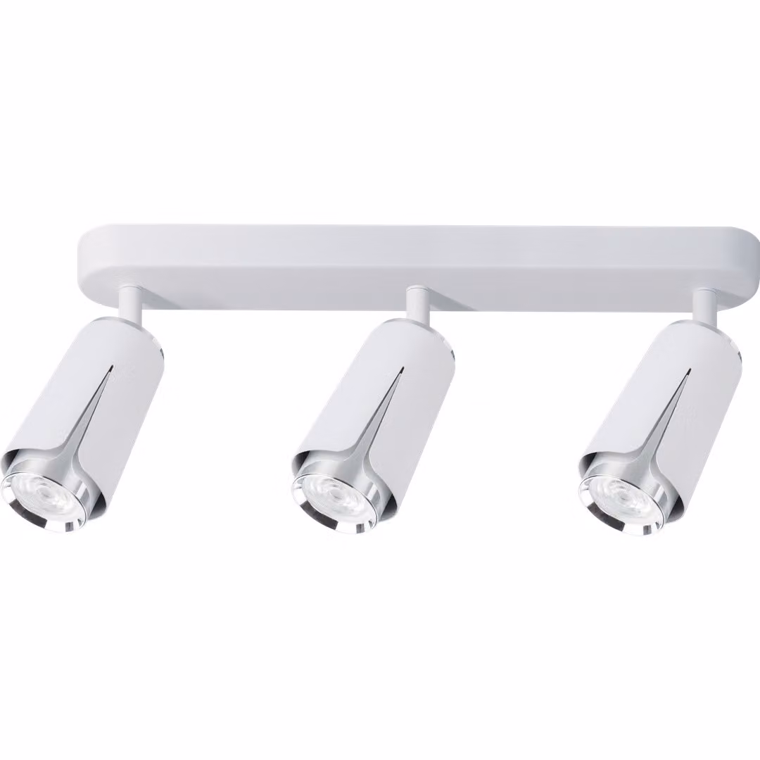 Striscia 3 faretti bianco cromo 3xGU10 8W Fiore Milagro