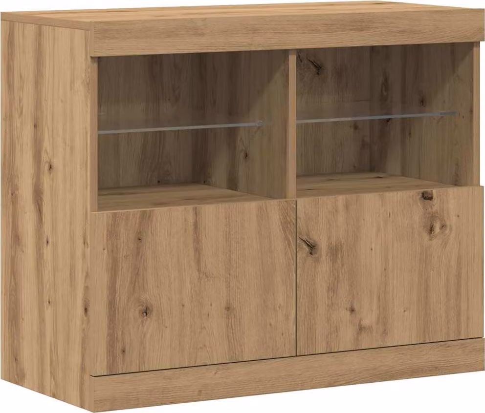 Madia LED Marrone 81 x 37 x 66,5 cm Legno multistrato