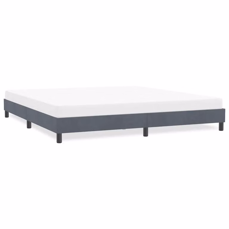 vidaXL Giroletto senza Materasso in Velluto Grigio con Listelli in Legno L: 183 cm, P: 213 cm