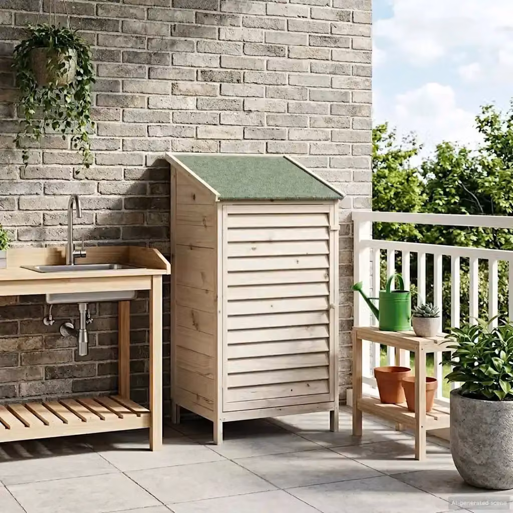 Capanno da Giardino Bianco in Legno Stile Rustico L/P/H: 59 x 56 x 113,5 cm – 2