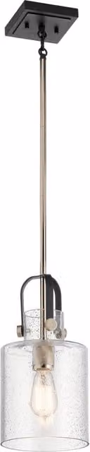 Sospensione Quintiesse Kitner nichel lucido E27 Ø18cm