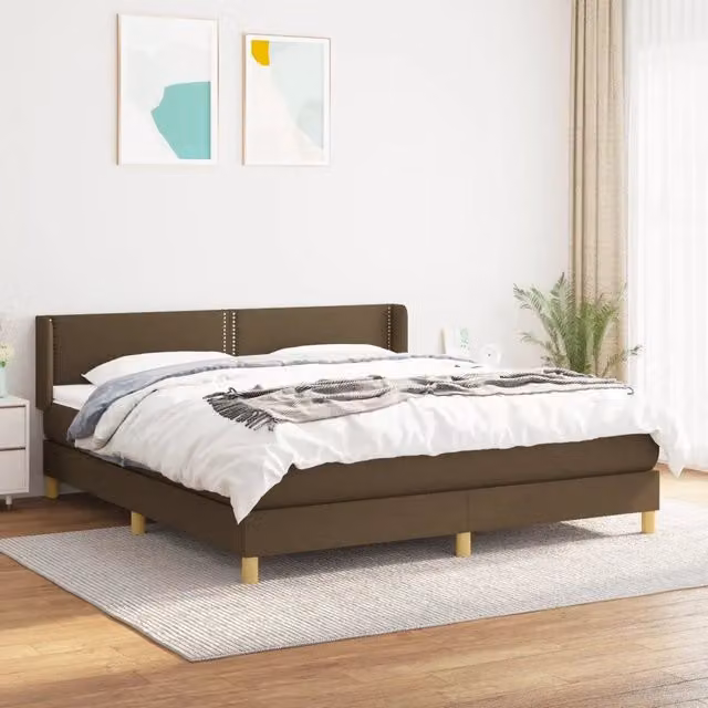 Letto Ibrido con Giroletto a Molle e Materasso vidaXL, Marrone e Bianco, L/P/H: 180 x 200 x 88 cm