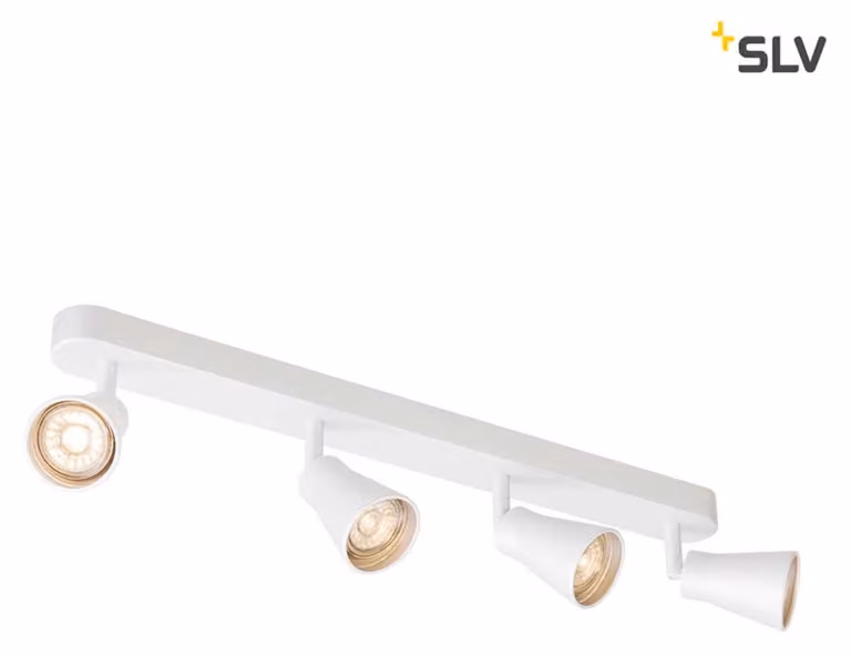 Faretto da soffitto Avo CW bianco a 4 luci GU10 orientabile e girevole