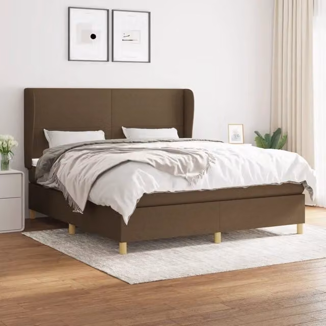 Letto Ibrido con Giroletto a Molle e Materasso vidaXL, Marrone e Bianco, L/P/H: 180 x 200 x 128 cm