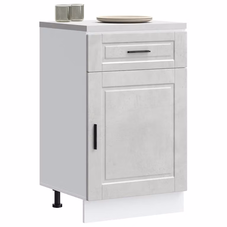Base da cucina moderna vidaXL Porto Grigio Cemento in legno e MDF con ante a battente L/P/H: 46 x 50 x 81,5 cm
