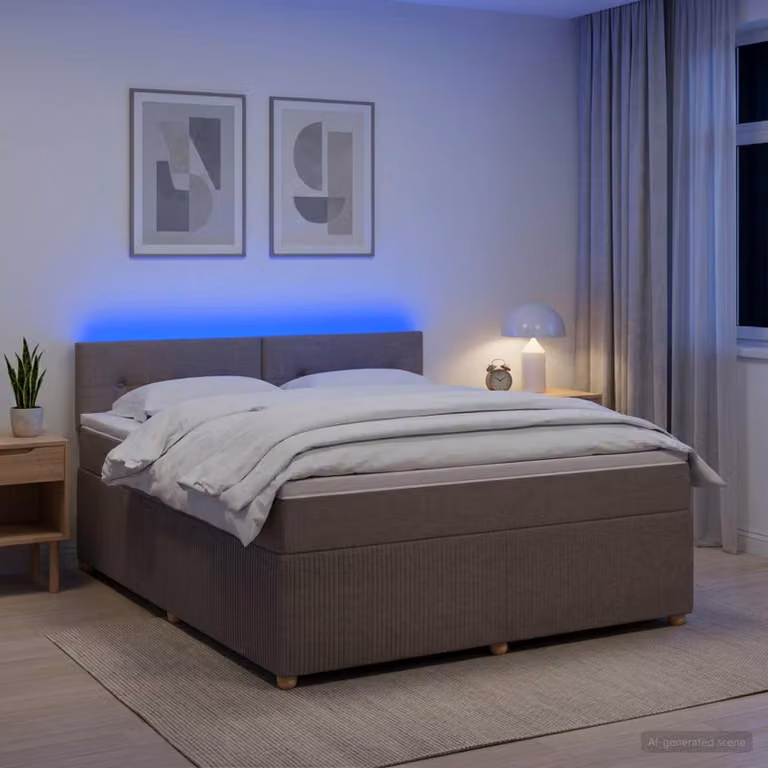 Maison Exclusive - Letto boxspring con materasso Taupe 180 x 200 cm Tessuto