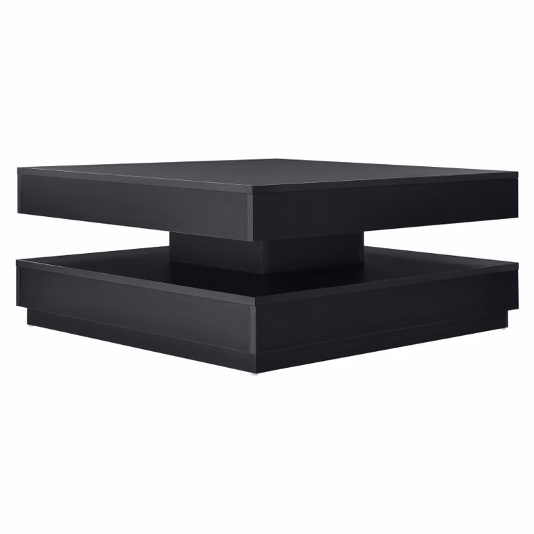 In And OutdoorMatch Tavolino Madyson - Con piano girevole - Nero - Truciolato - Design moderno