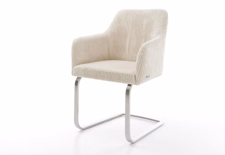 DELIFE Sedia a dondolo Greg-Flex, corda beige. Sedia a dondolo dal design minimalista, struttura in acciaio inossidabile, imbottitura in molle insacchettate