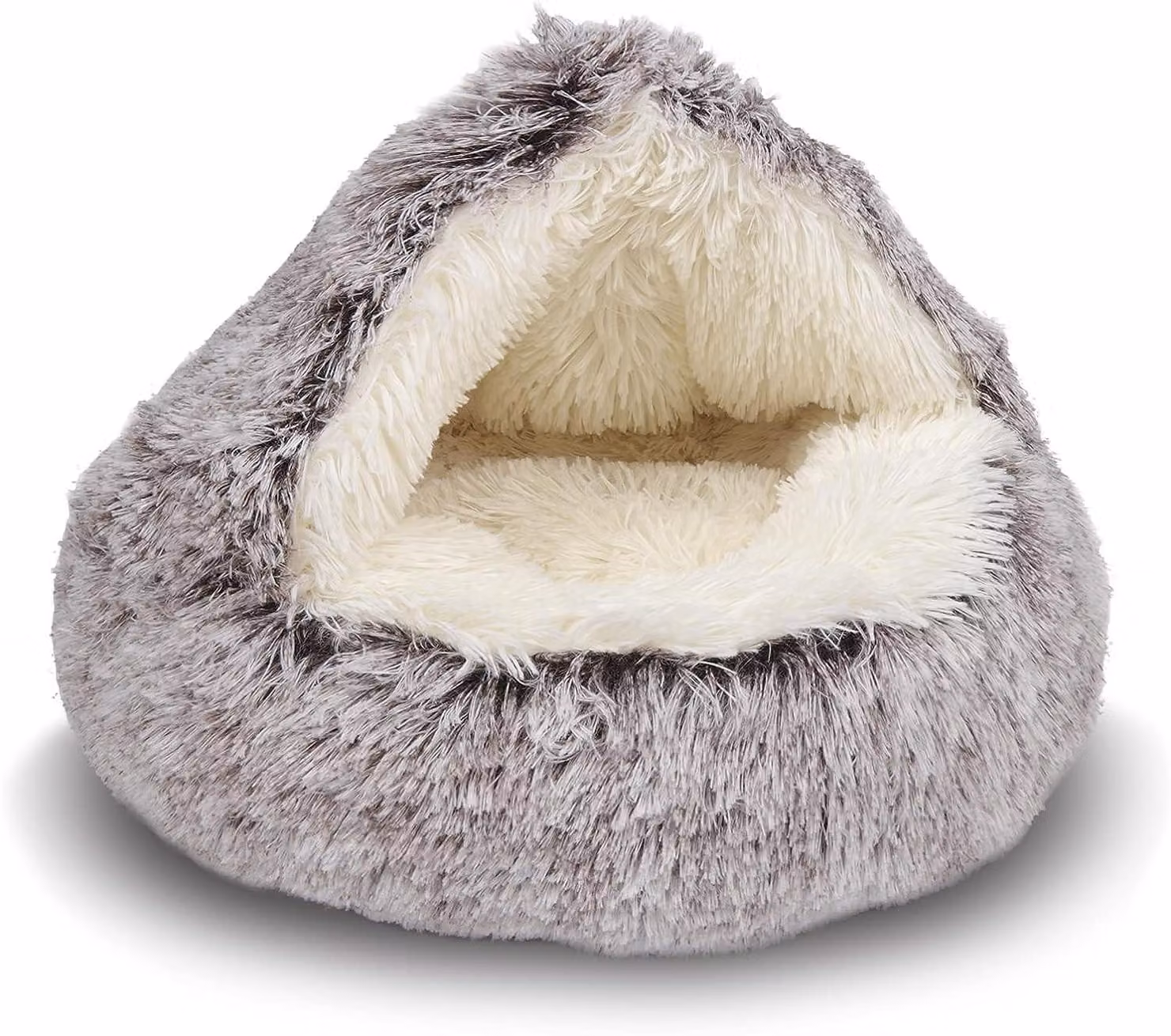 Cuccia in peluche per animali domestici, diametro 50 cm, grigia - Cuscino lavabile per gatti e cani di piccola taglia