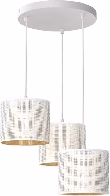 Lampada a sospensione Loft Shade Luminex bianca e oro con 3 attacchi E27
