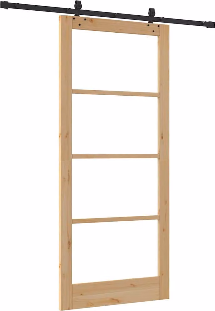 Porta scorrevole ORKDAL Naturale e Nero 93 x 211 cm
