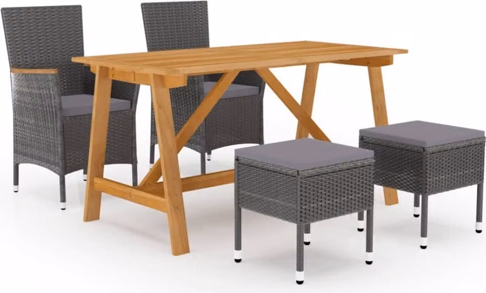 Maison Exclusive - Set da pranzo da giardino 5 pezzi, grigio