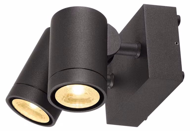 Helia Faretto LED da parete e soffitto IP55 a 2 luci 3000K dimmerabile antracite