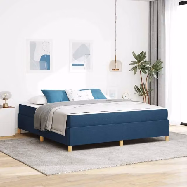 Struttura letto imbottita vidaXL in tessuto blu L: 180 cm, P: 200 cm, H: 203 cm – 1