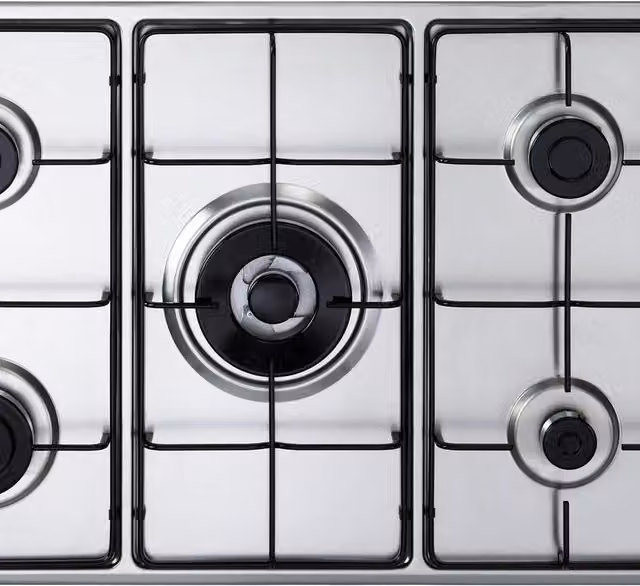 Piano cottura a gas De'Longhi FLA59DD Family 5 fuochi in acciaio inox, colore argento e nero