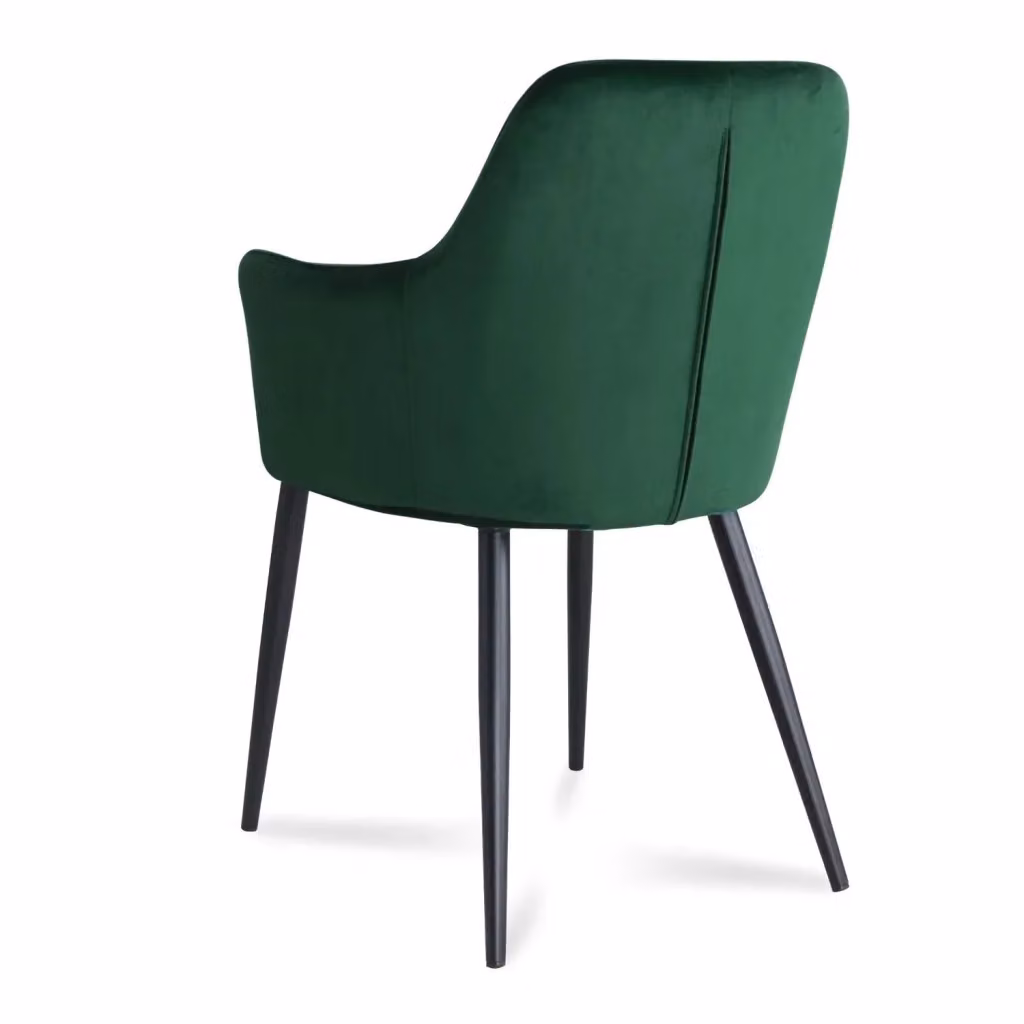 Poltrona Gunnar Casa Thai S.L. in velluto verde con gambe nere e struttura in metallo – 2