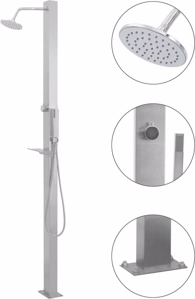 Maison Exclusive doccia da giardino in acciaio inox diritta