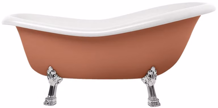 Casa Padrino Vasca da bagno Art Nouveau marrone / bianco / argento 168 cm - Vasca da bagno freestanding in stile retrò