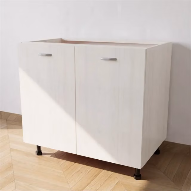 Calandrelli Base Lavello Moderno in Larice Bianco con 2 Ante, L: 90 cm, P: 55,5 cm, H: 72 cm