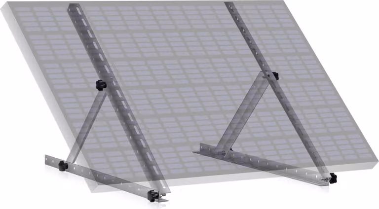 Supporto per pannelli solari Zelsius in alluminio, da 0 a 90 gradi, per un pannello, asta di supporto 71 cm