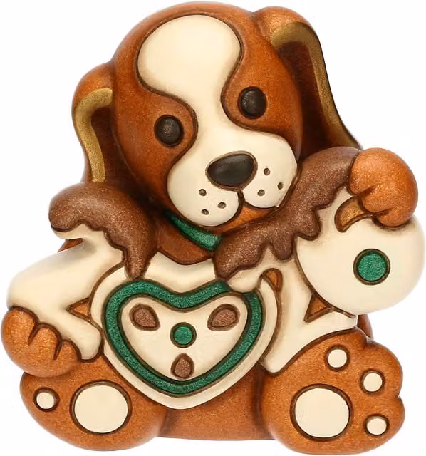 Statuina Cane Todo Buon Anno 2026 in ceramica THUN marrone