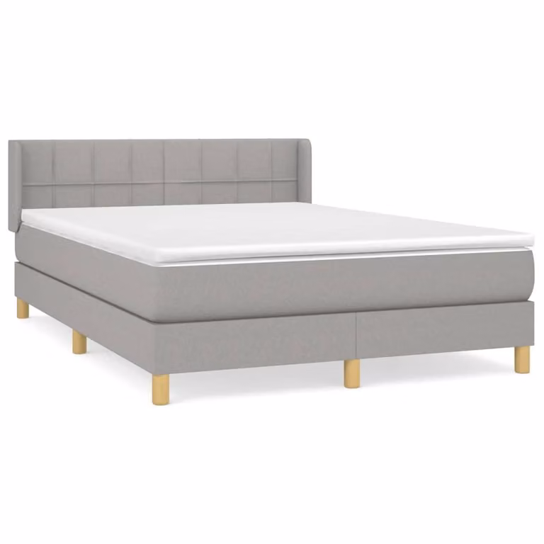 Giroletto a Molle con Materasso Grigio Chiaro 140x190cm Tessuto