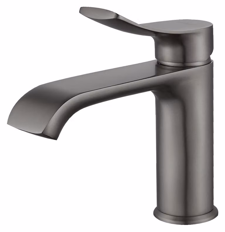 Miscelatore monocomando per lavabo, in ottone, finitura grigio gunmetal