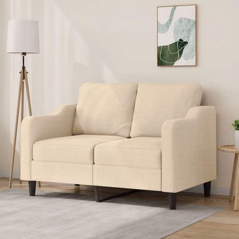 Divano Maison Exclusive, due posti, color crema, 120 cm, rivestito in tessuto
