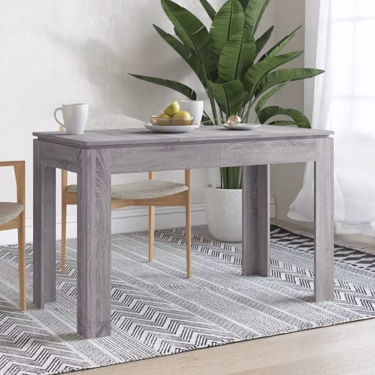 The Living Store tavolo da pranzo grigio Sonoma 120x60x76 cm in materiale ligneo