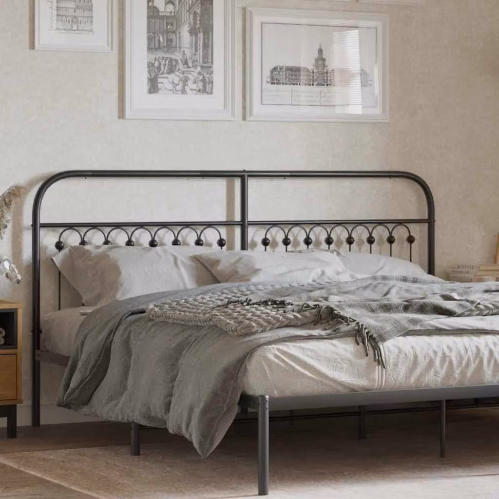 Testiera di ricambio vidaXL in metallo nero per letto 180x200 cm