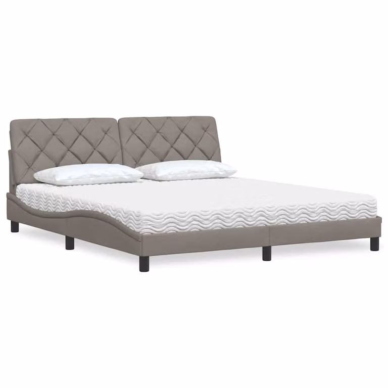 Letto con Materasso vidaXL in Tessuto Moderno, L/P: 180 x 200 cm