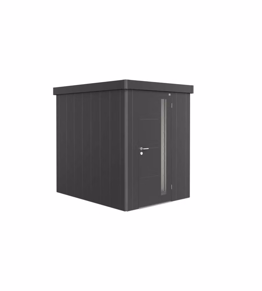 Casetta per attrezzi Neo 2A porta standard, grigio metallizzato