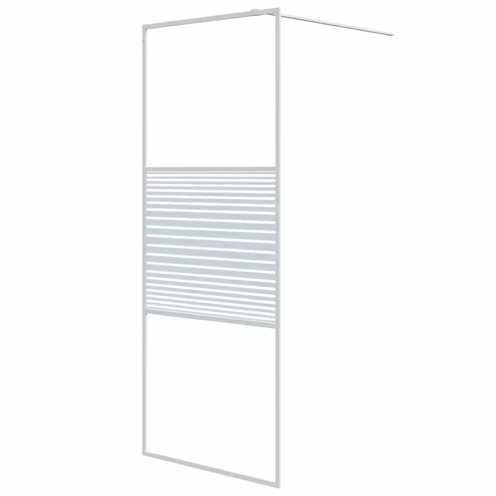 Parete Doccia Walk In vidaXL Bianca con Vetro Trasparente L: 80 cm, H: 195 cm – 2